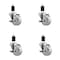 Service Caster 3'' Nylon Swivel 1-1/2'' Expanding Stem Caster Set with Brake, 4PK SCC-EX20S314-NYS-TLB-112-4 - alternate 1